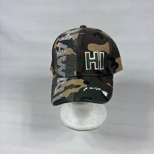 HI Camo Embroidered Island Crew Hawaii Strapback Cap Hat Travel Tourist Souvenir
